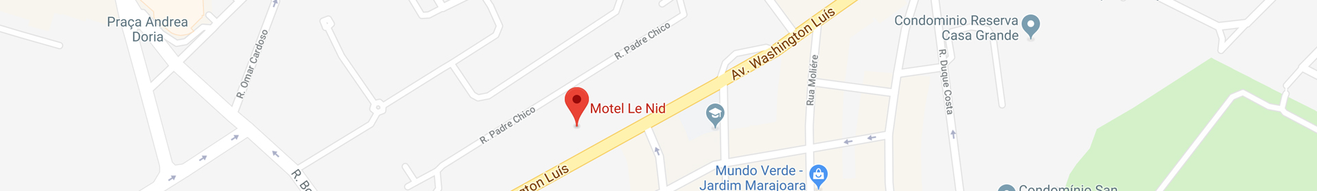 Mapa com a um pin vermelho na localização do Le Nid Motel 